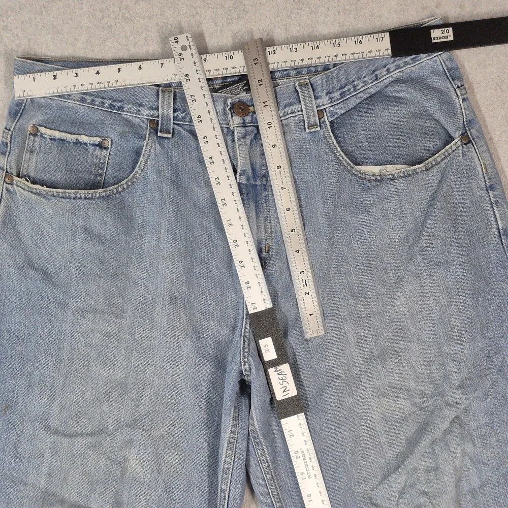 VINTAGE Anchor Blue Men Jeans 40X30 Blue Y2K Denim Beyond Baggy Cut Off Hem